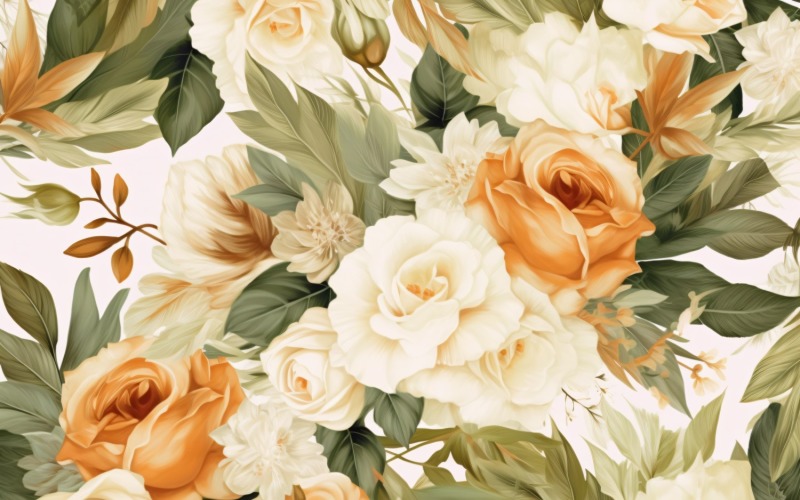 Watercolor floral wreath Background 206
