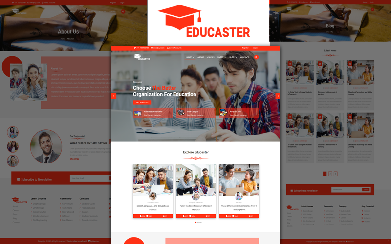 Educaster – Vzdělávací šablona HTML5