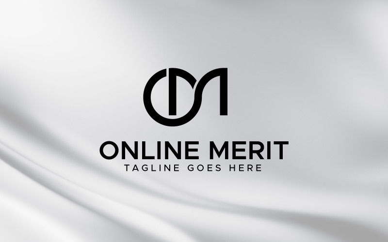 OM bokstavsmärke logo design 02 mall