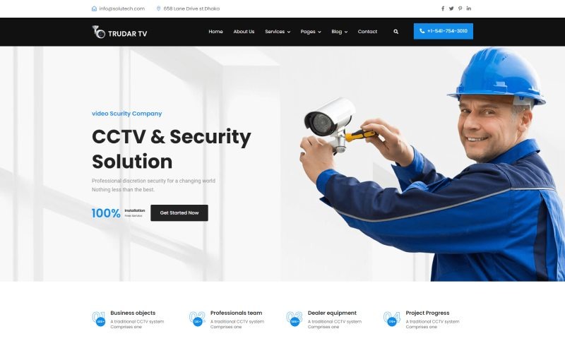 Trudar CCTV & Security Solution Company HTML5 sablon