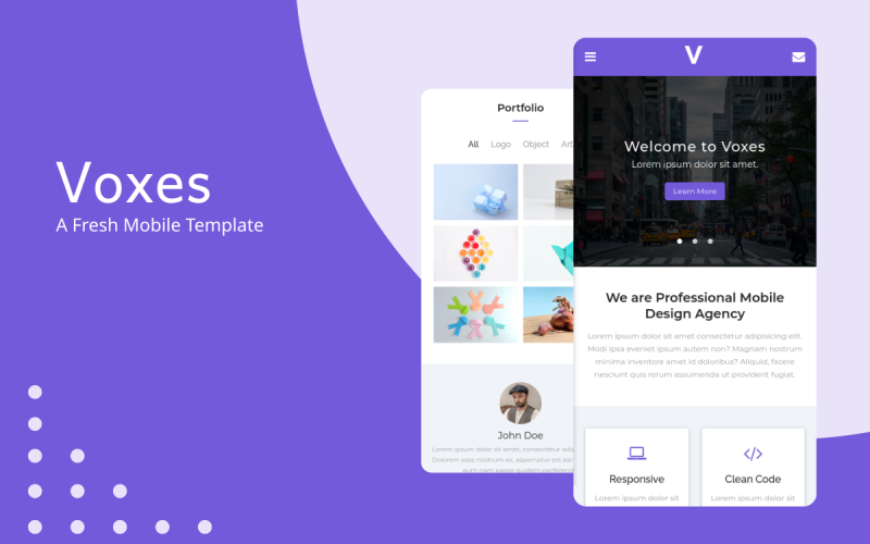 Voxes - čerstvá mobilní šablona
