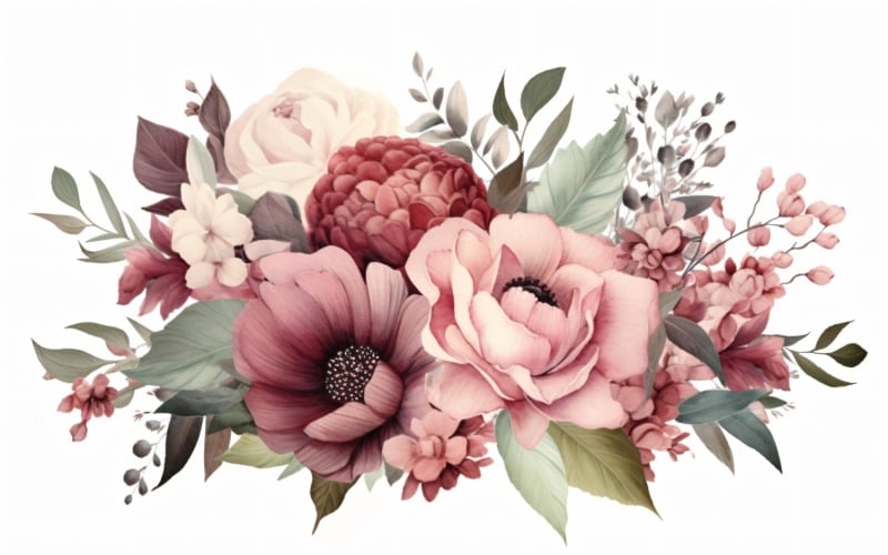 Watercolor floral wreath Background 287