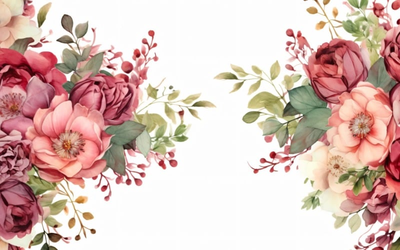 Watercolor floral wreath Background 291