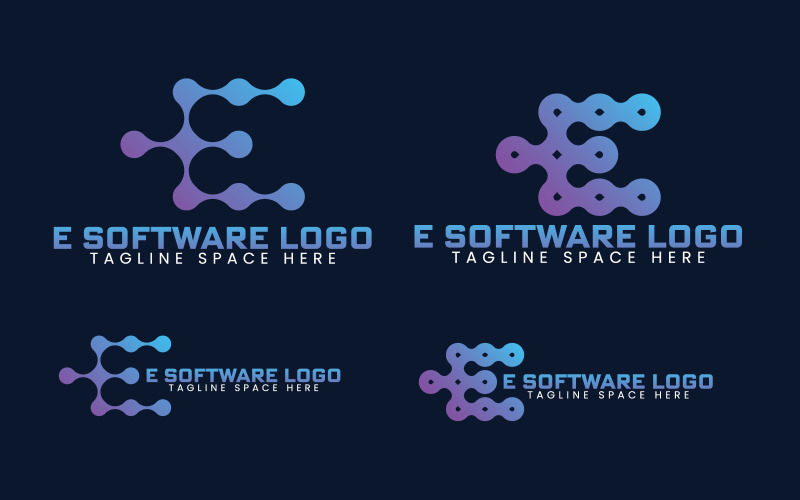 E szoftver logó márka logó sablon