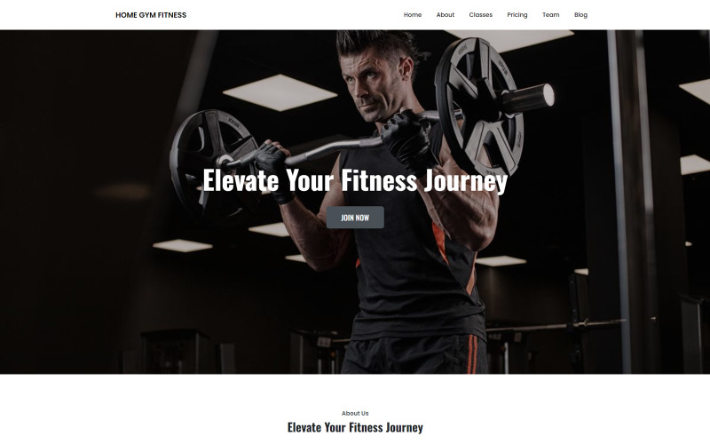 Ev Spor Salonu Fitness Açılış Sayfası Şablonu