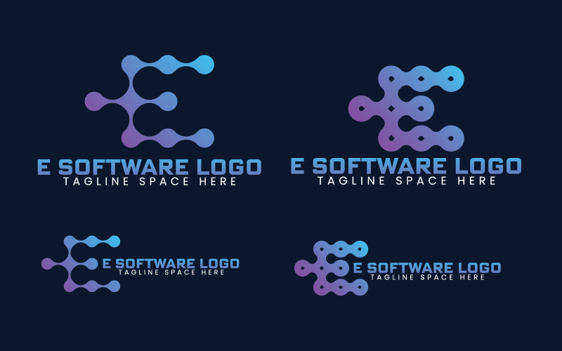 Logo oprogramowania E Szablon logo marki