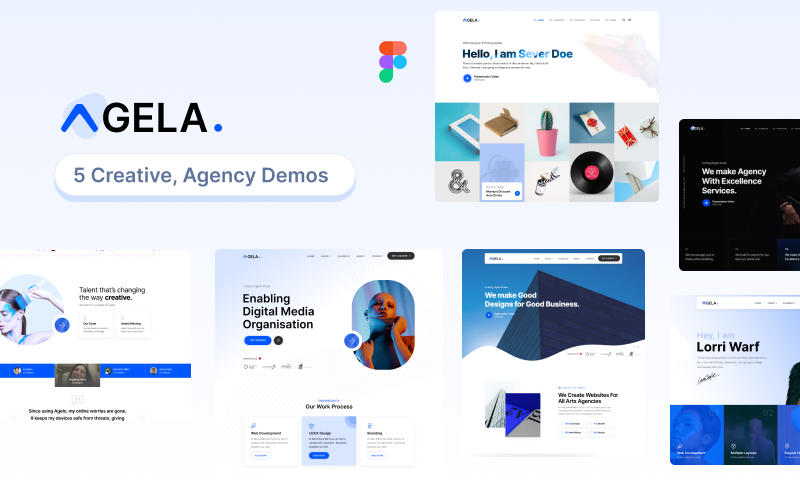Agela - Modèle Figma d'agence créative, d'entreprise et de portfolio
