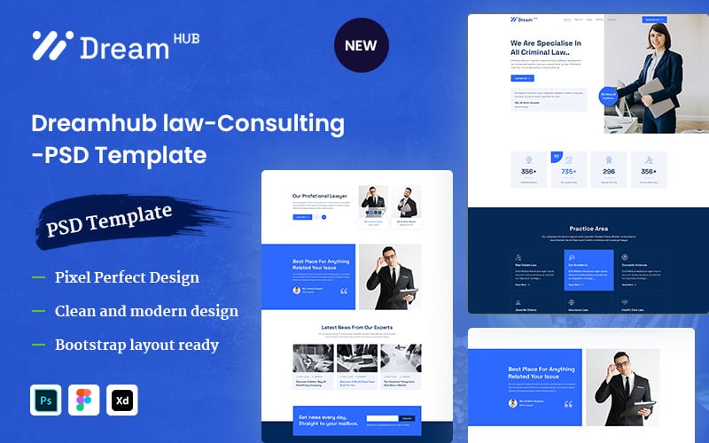Dream hub law-Consulting PSD Template
