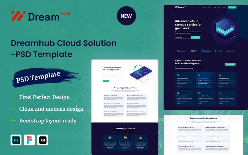 Dreamhub Cloud Solution PSD sablon