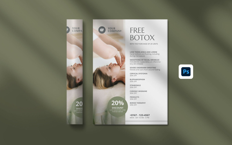 INGYENES PSD szórólap - Botox Dermal Filler Beauty Flyer sablonok tervezése
