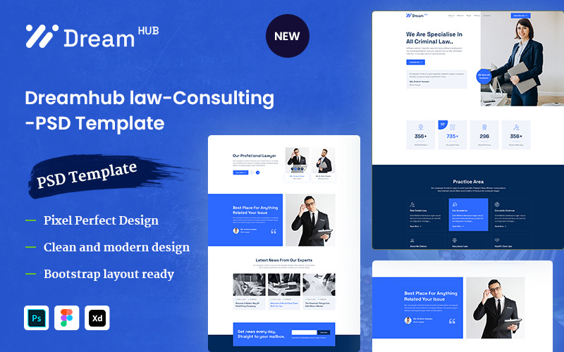 Modello PSD di consulenza legale per Dream Hub
