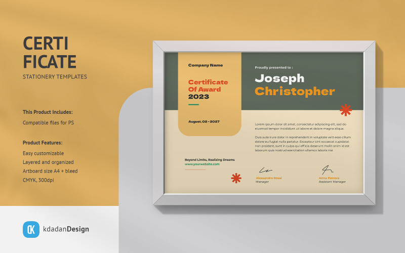 证书 PSD 设计模板第 036 卷