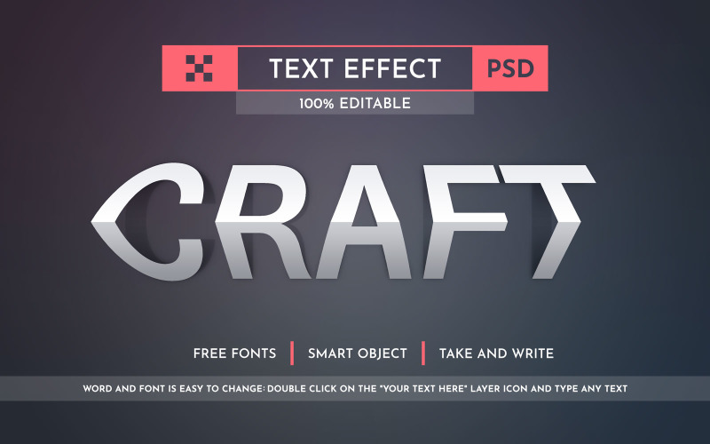 Bend Craft - upravitelný textový efekt, styl písma