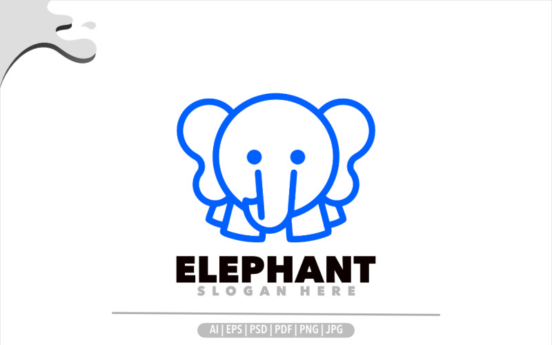 Création de logo de symbole de ligne d'éléphant