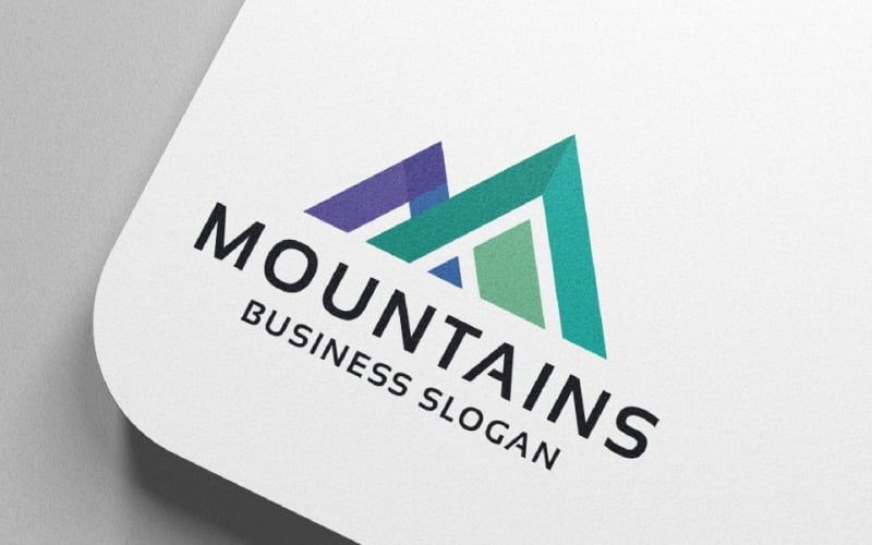 Mountains Letter M Pro Branding Logo TemplateMonster