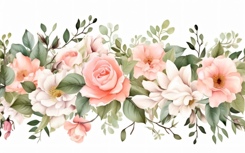 Watercolor floral wreath Background 370 - TemplateMonster