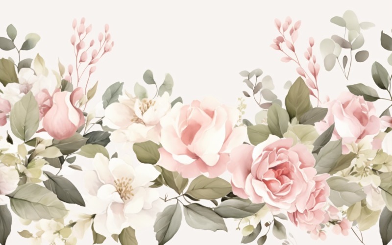 Watercolor floral wreath Background 383