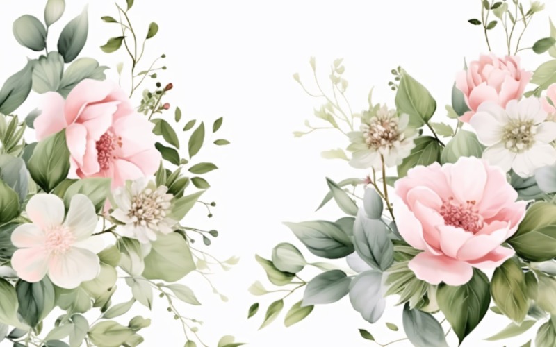 Watercolor flowers Background 358 #363511 - TemplateMonster