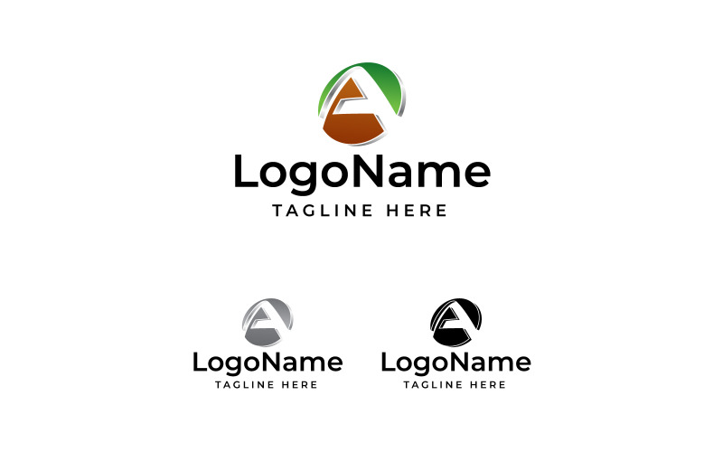 Logotipo da letra A, logotipo 3D, logotipo redondo, círculo, logotipo de espaço negativo, brilhante,