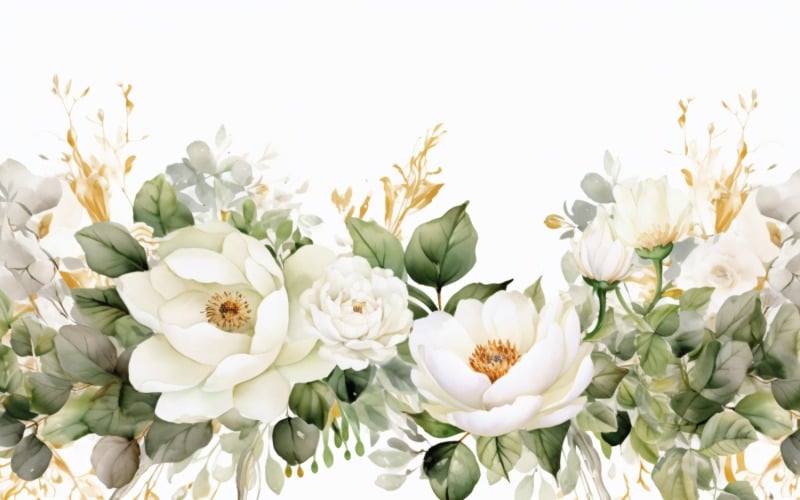 Watercolor flowers Background 447