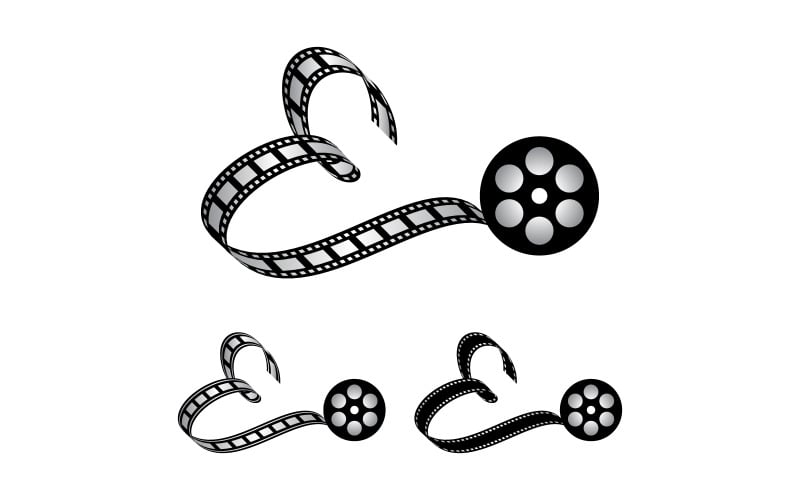 Bokstaven E gjord av filmremsa, logotyp för mediafotografi Videografi Youtube-kanalproduktion