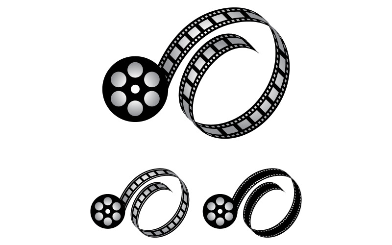 Буква О, сделанная из кинопленки, логотип для медиа-фотографии, видеосъемки, производства канала Youtube