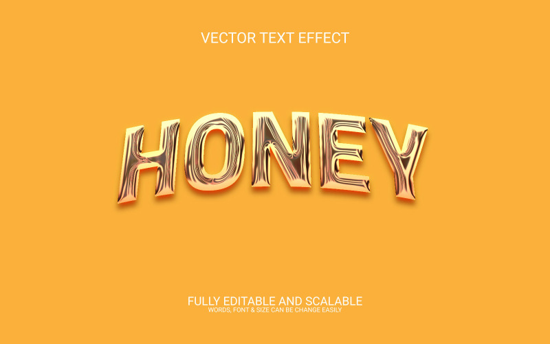 Honung 3D redigerbar vektor Eps Text Effekt Design