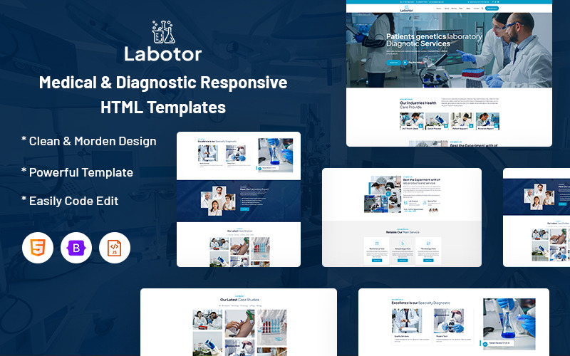 Laborator – Tıbbi Teşhis Web Sitesi Şablonu
