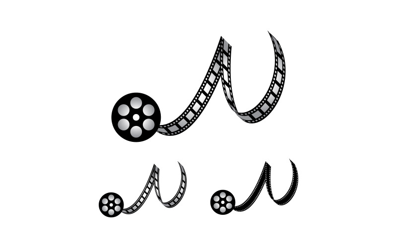 Letra N hecha de tira de película, logotipo para fotografía de medios Videografía Producción de canales de Youtube