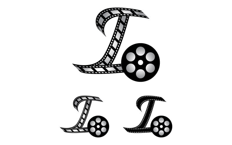 Letter I Made from Film Strip, Logo for Media Photography Videography Youtube Channel Production