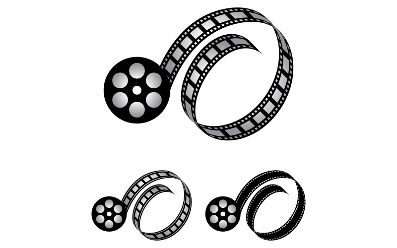 Letter O gemaakt van filmstrip, logo voor mediafotografie videografie YouTube-kanaalproductie