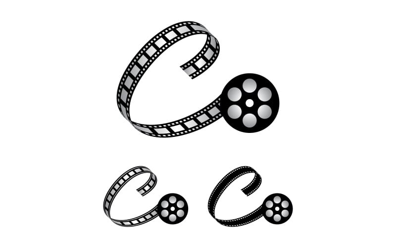 Litera C wykonana z taśmy filmowej, logo dla fotografii medialnej Videography Produkcja kanału Youtube