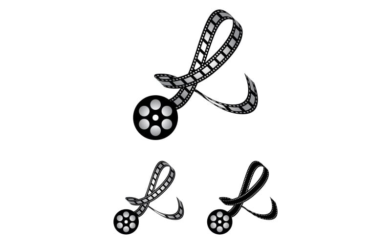 Litera L wykonana z taśmy filmowej, logo dla fotografii medialnej Videography Produkcja kanału YouTube