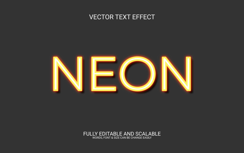 Modelo de efeito de texto EPS de vetor editável 3D neon