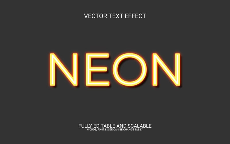 Neon 3D bearbeitbare Vektor-EPS-Texteffektvorlage