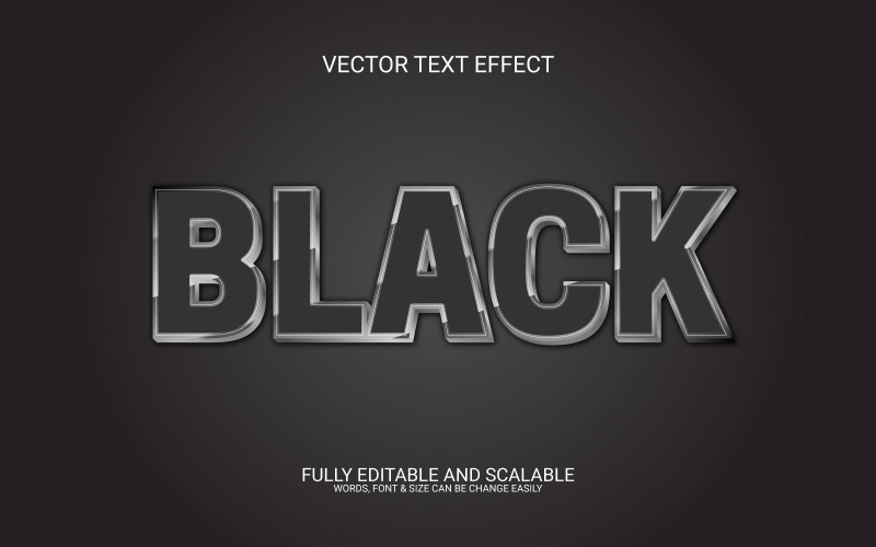 Schwarzes, vollständig editierbares Vektor-EPS-Texteffektdesign