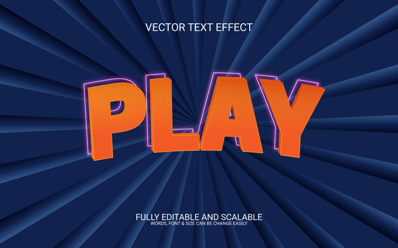 Spela redigerbar vektor 3d texteffekt