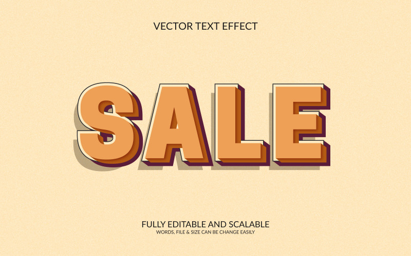 Verkoop vector volledig bewerkbare EPS-teksteffect sjabloon