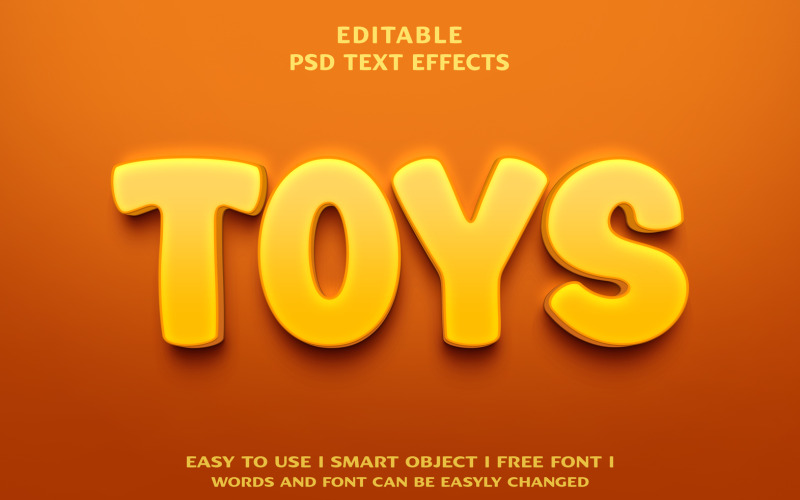 Diseño de efecto de texto 3d de juguetes.