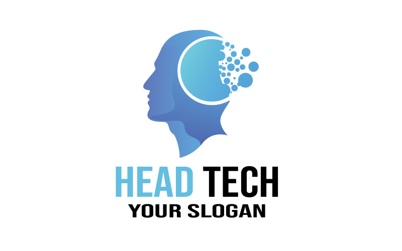 Logotipo de Head Tech, diseños de plantillas de logotipos de Head Digital Technology