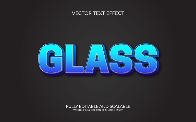 Glas 3D redigerbar vektor Eps texteffektdesign