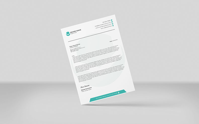 Plantilla de concepto de diseño de membrete profesional y creativo