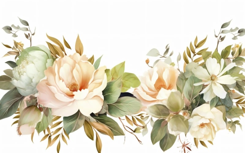 Watercolor floral wreath Background 478 - TemplateMonster