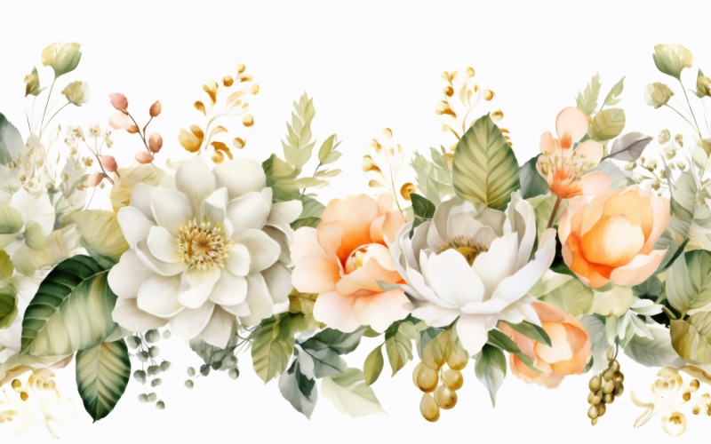 Watercolor flowers Background 497