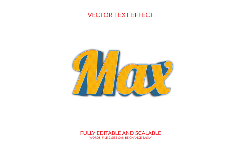 Conception de modèle d'effet de texte vectoriel entièrement modifiable Max 3D
