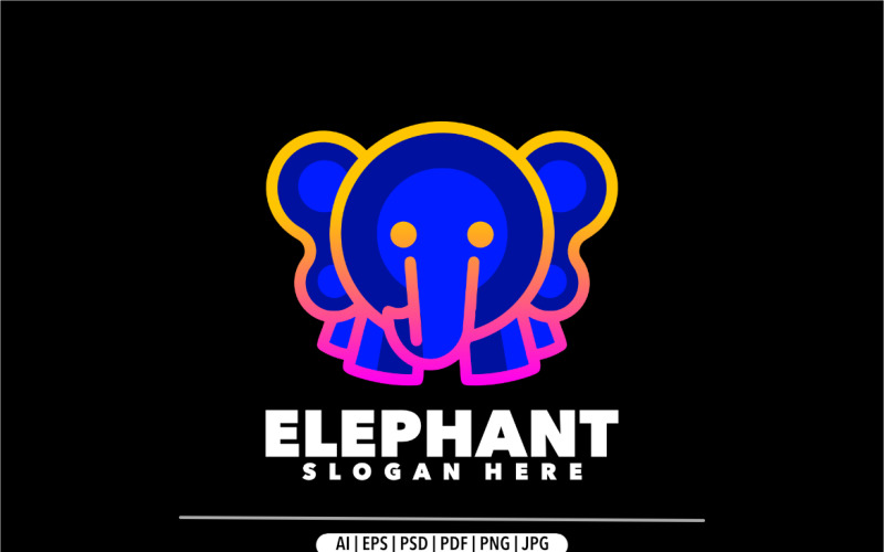 Elephant gradient colorful logo design modern