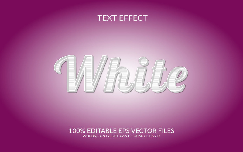 Bílé plně upravitelné vektorové textový efekt ilustrace