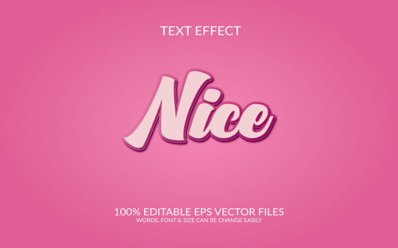 Bonito diseño de efecto de texto vectorial editable