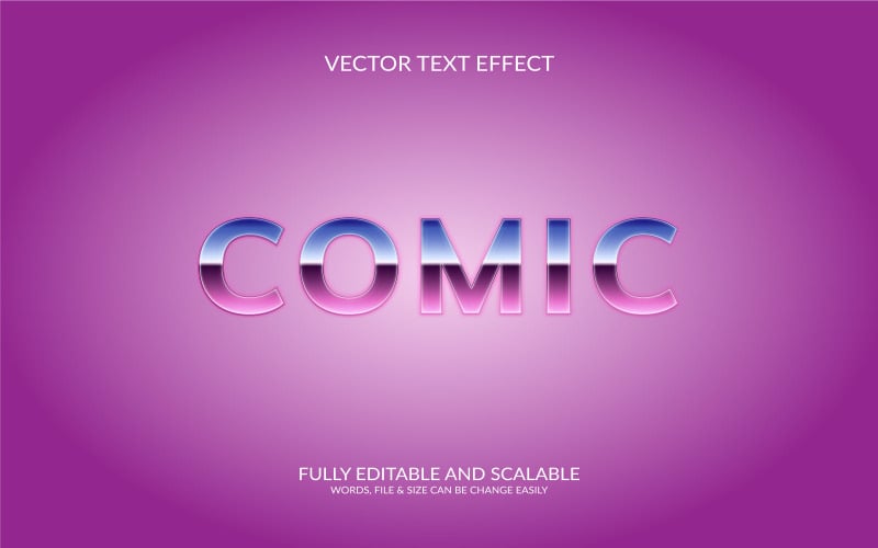 Comic fully editable eps 3d text effect template