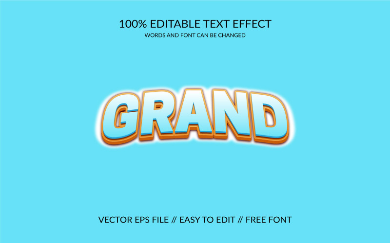 Grote bewerkbare Vector Eps 3d-teksteffectsjabloon